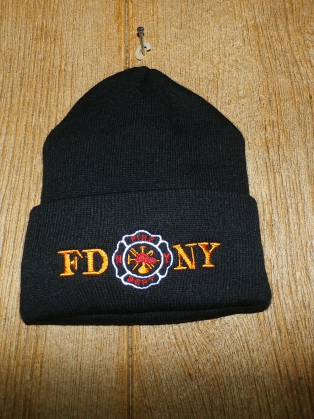 2 NEW FDNY & NYPD Beanie Skull Caps Black one size NY Police & Fire Dept